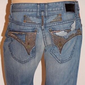NEW ROBINS JEANS MEN'S STRAIGHT LEG STUDDED
